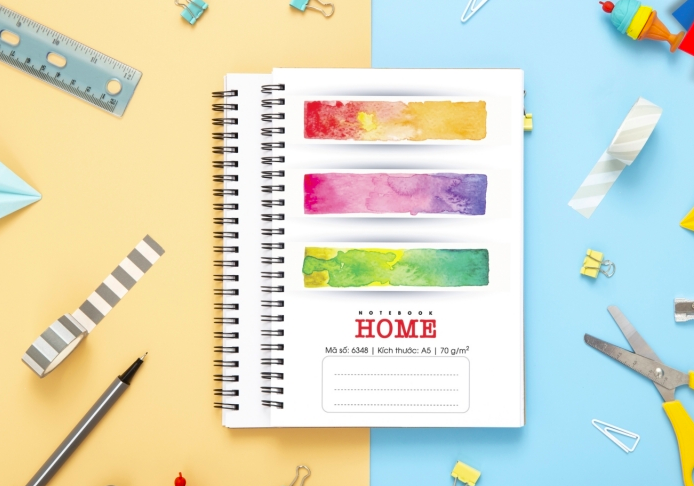 Sổ lò xo cao cấp bìa bồi Home